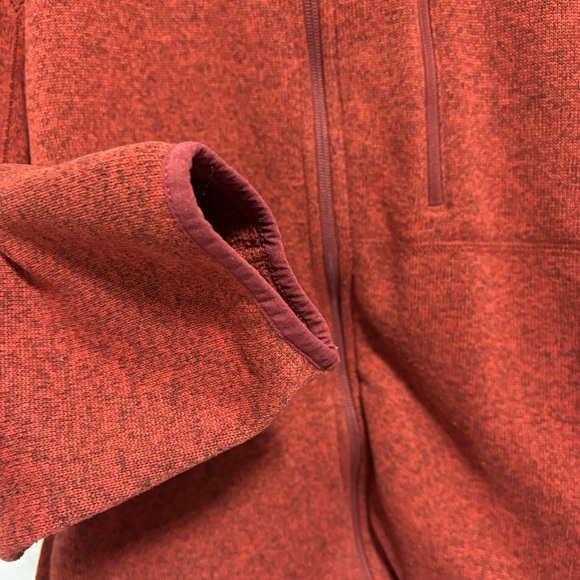 L.L.Bean Sweater Fleece Full Zip Men's Jacket Slightly Fitted XXL Rust Heathered - Picture 3 of 6